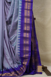 Dual Tone Blue Gadwal Silk Saree - SRDTBGSS619