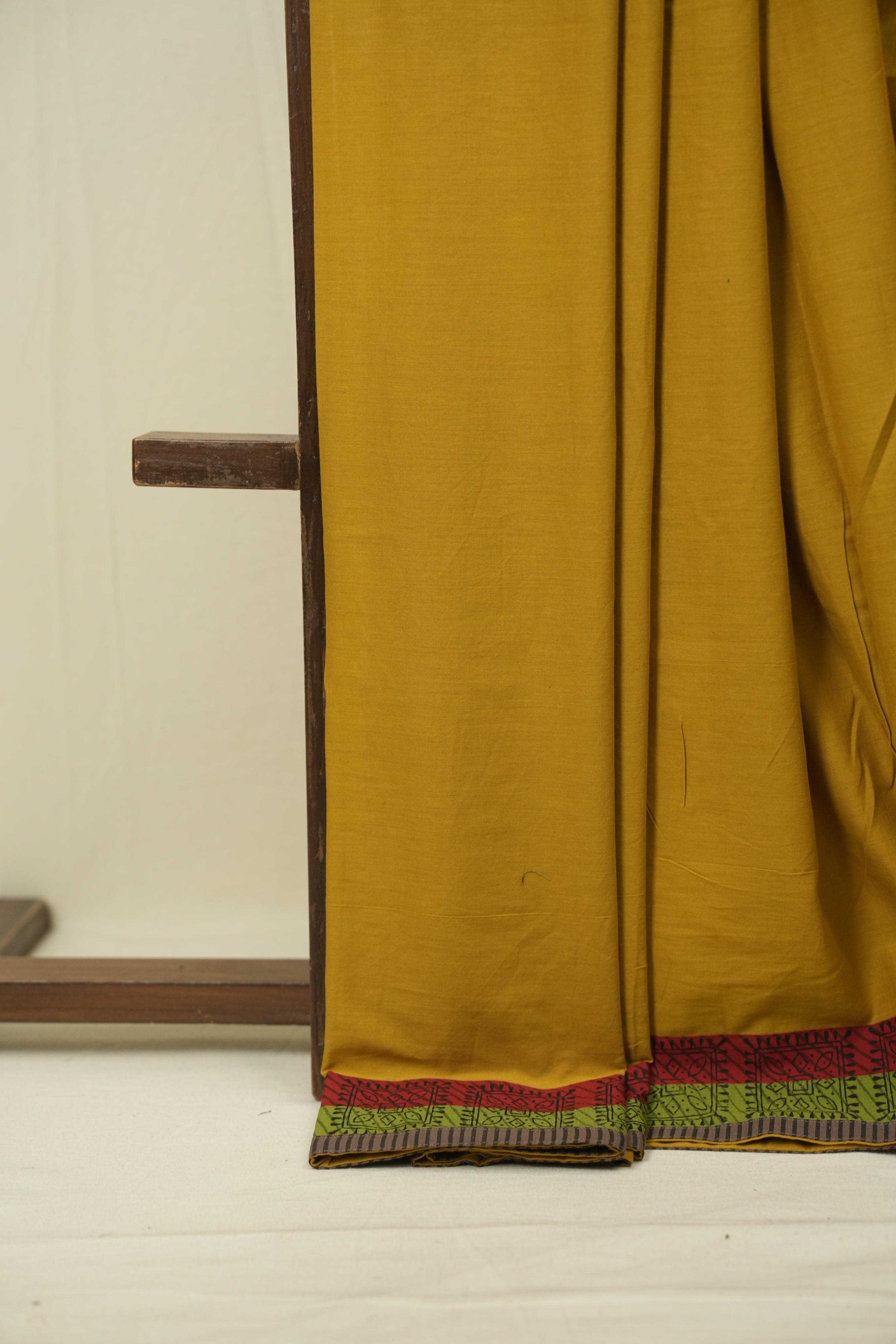 Yellow HBP Cotton Saree - SRYCS3461