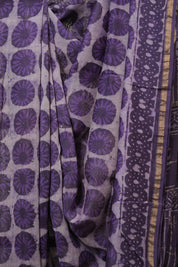 Purple HBP Cotton Silk Saree With Chanderi Border - SRPCSS1624