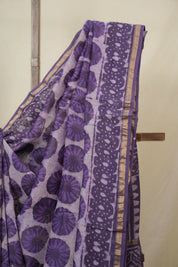 Purple HBP Cotton Silk Saree With Chanderi Border - SRPCSS1624