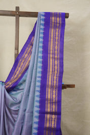 Dual Tone Blue Gadwal Silk Saree - SRDTBGSS619