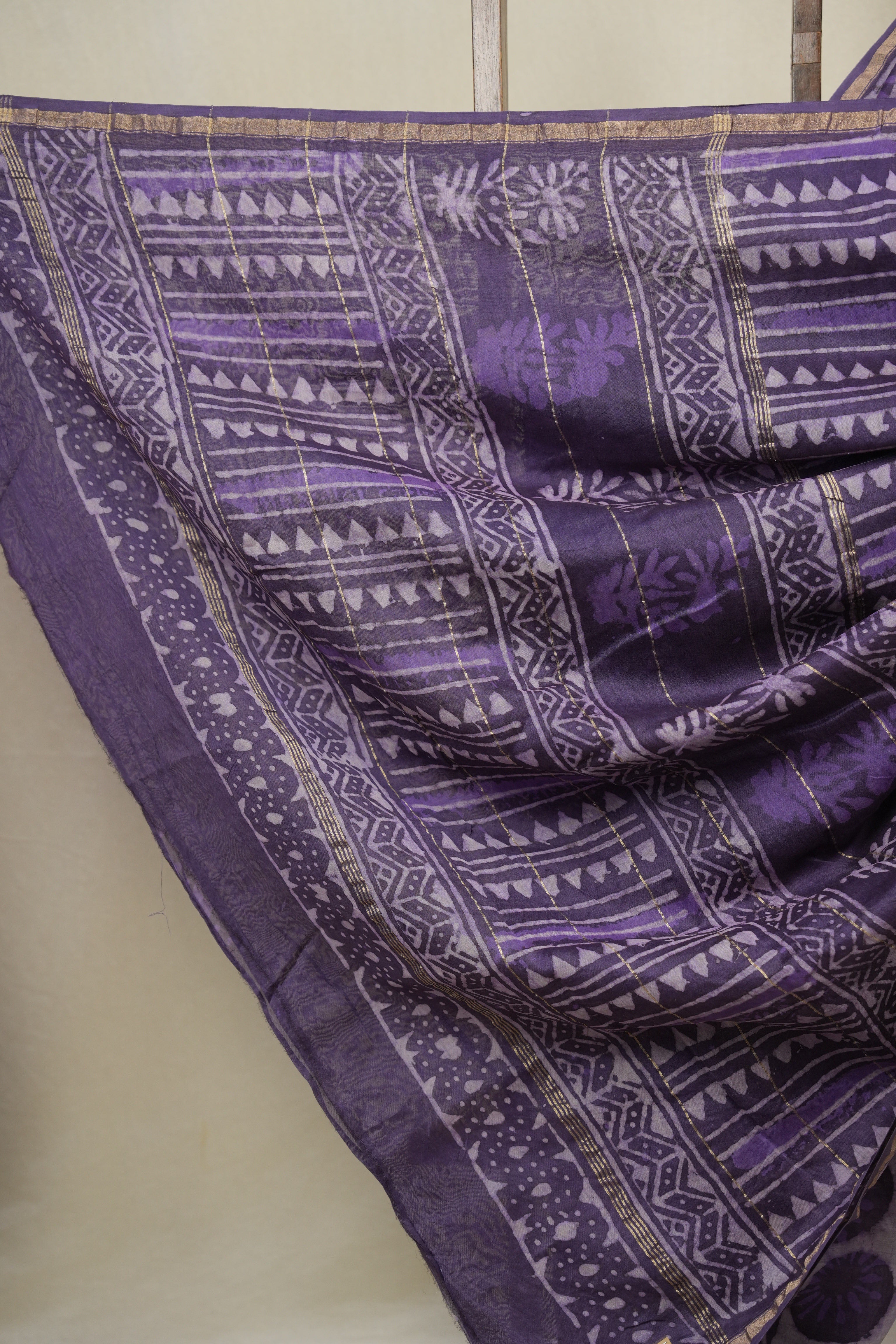 Purple HBP Cotton Silk Saree With Chanderi Border - SRPCSS1624