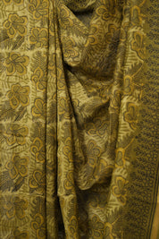 Olive Green HBP Cotton Silk Saree With Chanderi Border - SROGCSS1598
