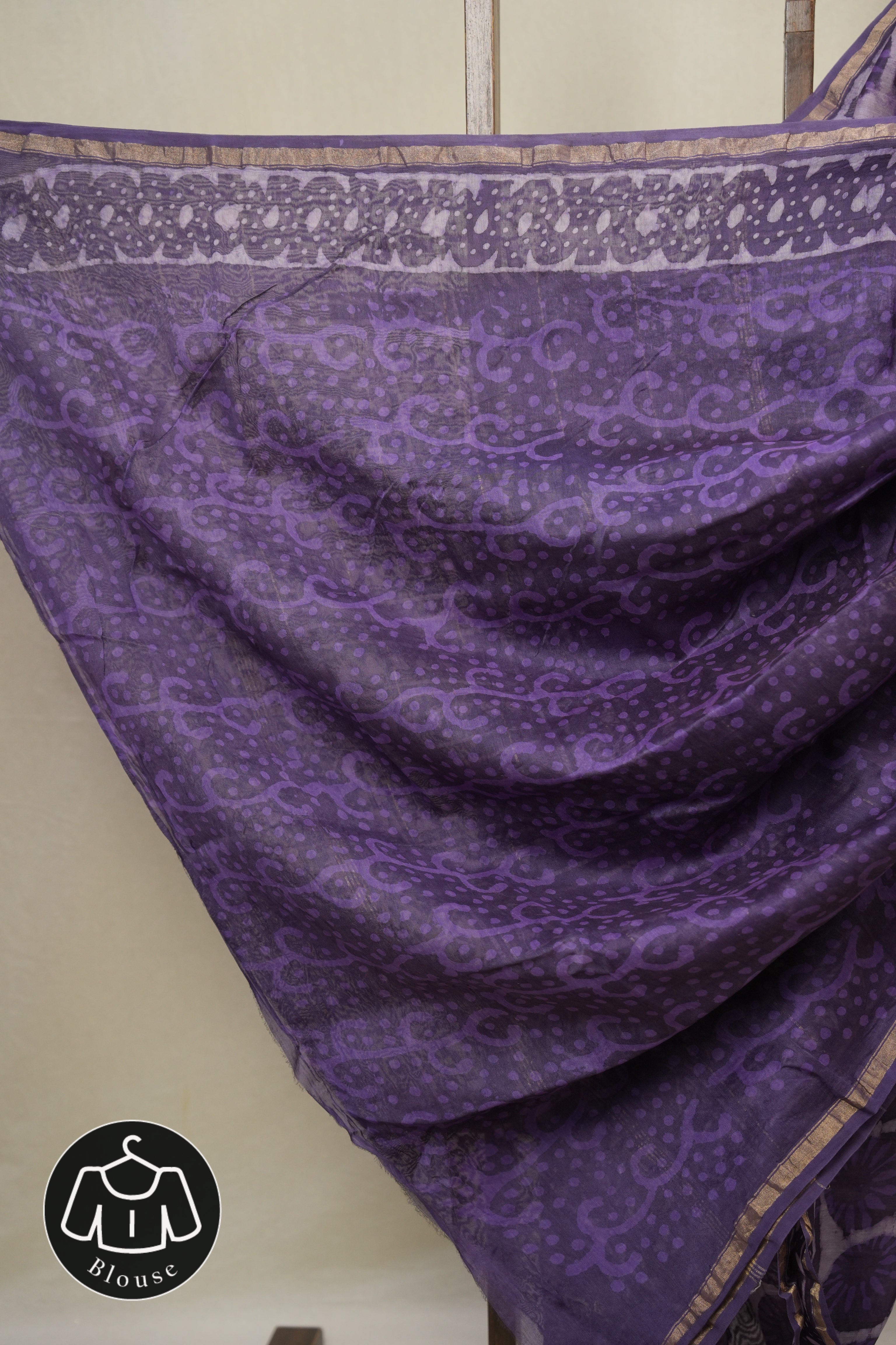 Purple HBP Cotton Silk Saree With Chanderi Border - SRPCSS1624