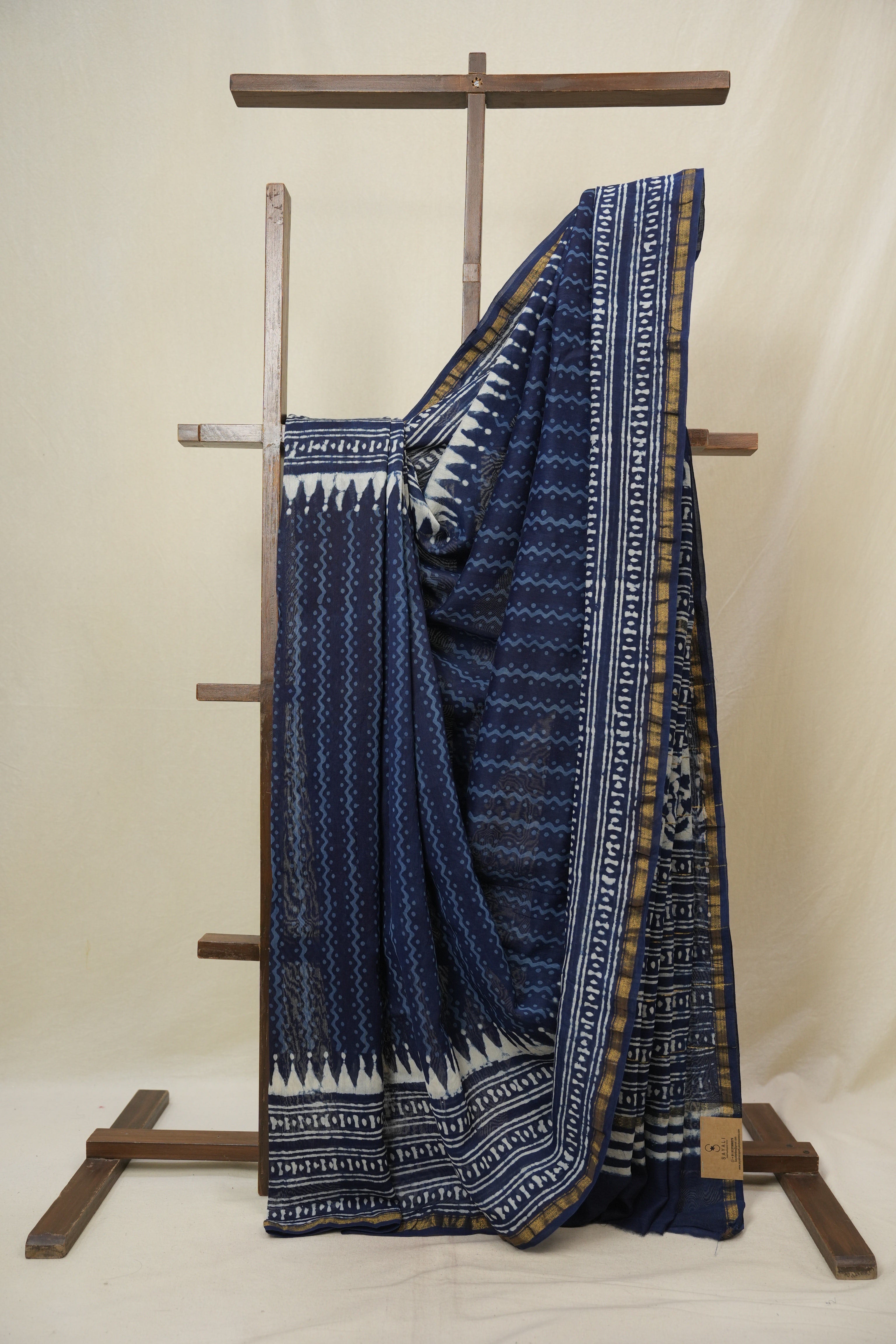 Blue HBP Cotton Silk Saree With Chanderi Border - SRBCSS1623