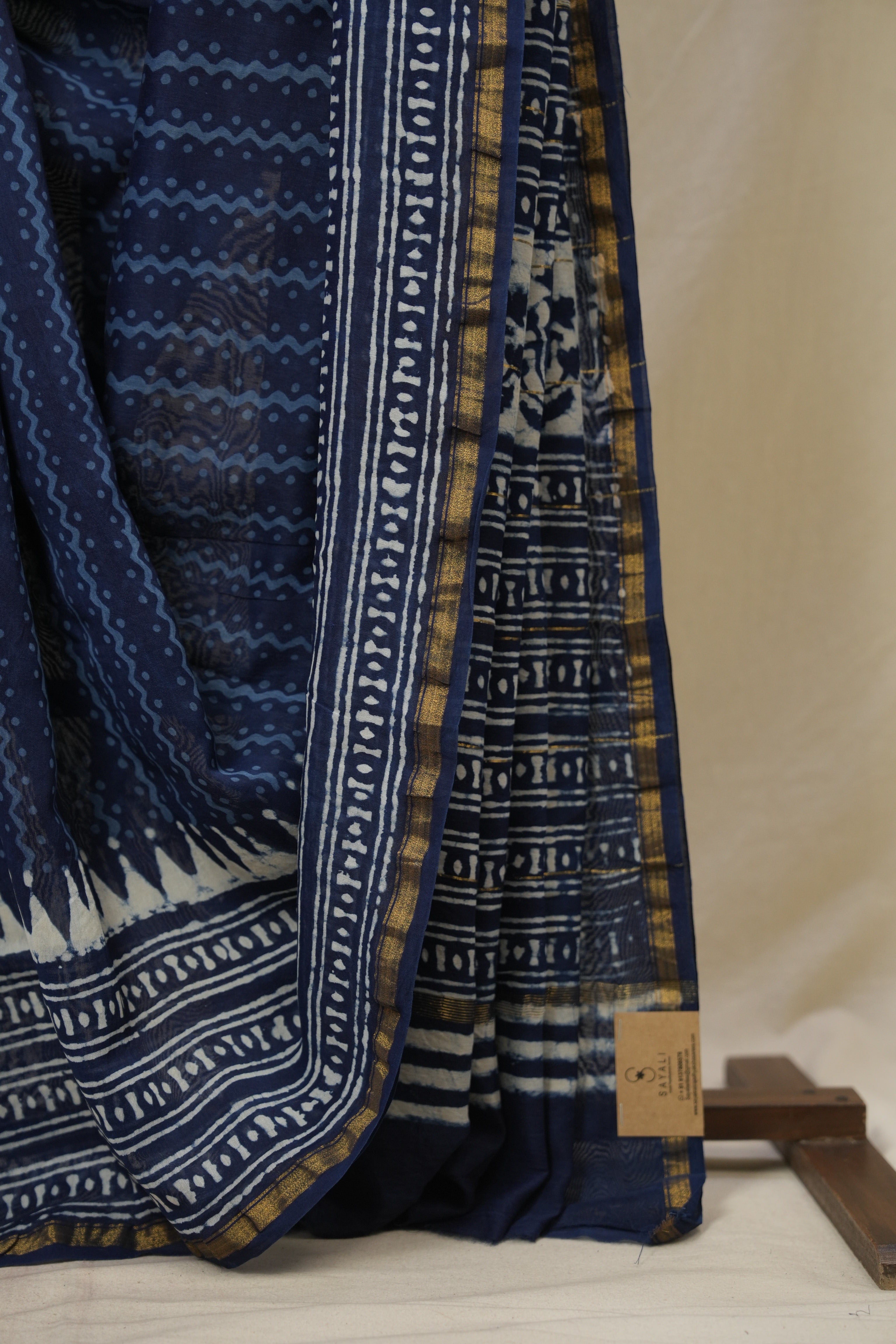 Blue HBP Cotton Silk Saree With Chanderi Border - SRBCSS1623