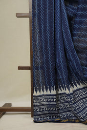 Blue HBP Cotton Silk Saree With Chanderi Border - SRBCSS1623