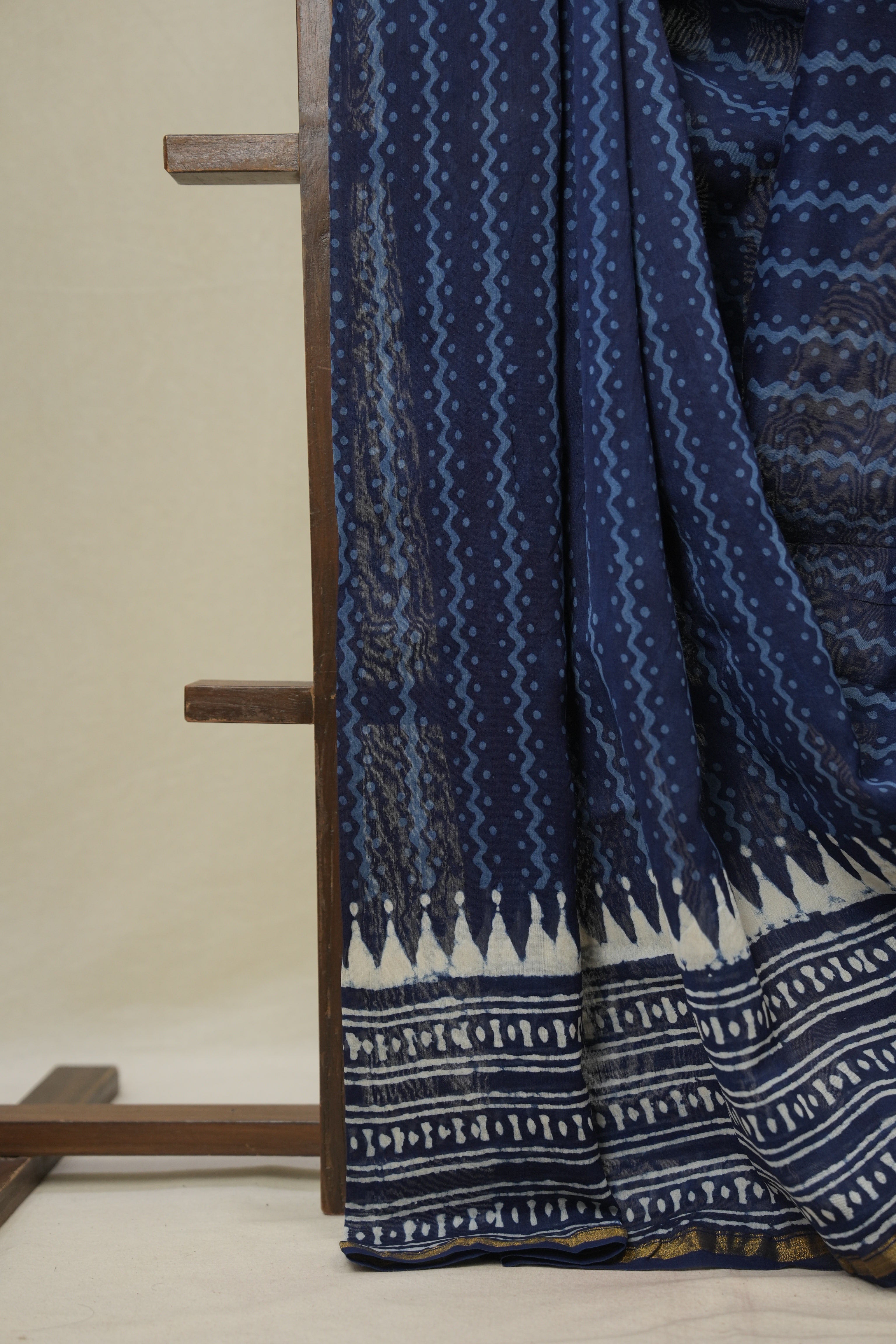 Blue HBP Cotton Silk Saree With Chanderi Border - SRBCSS1623