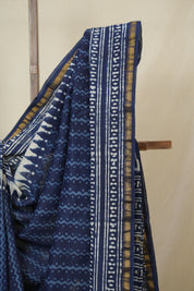 Blue HBP Cotton Silk Saree With Chanderi Border - SRBCSS1623