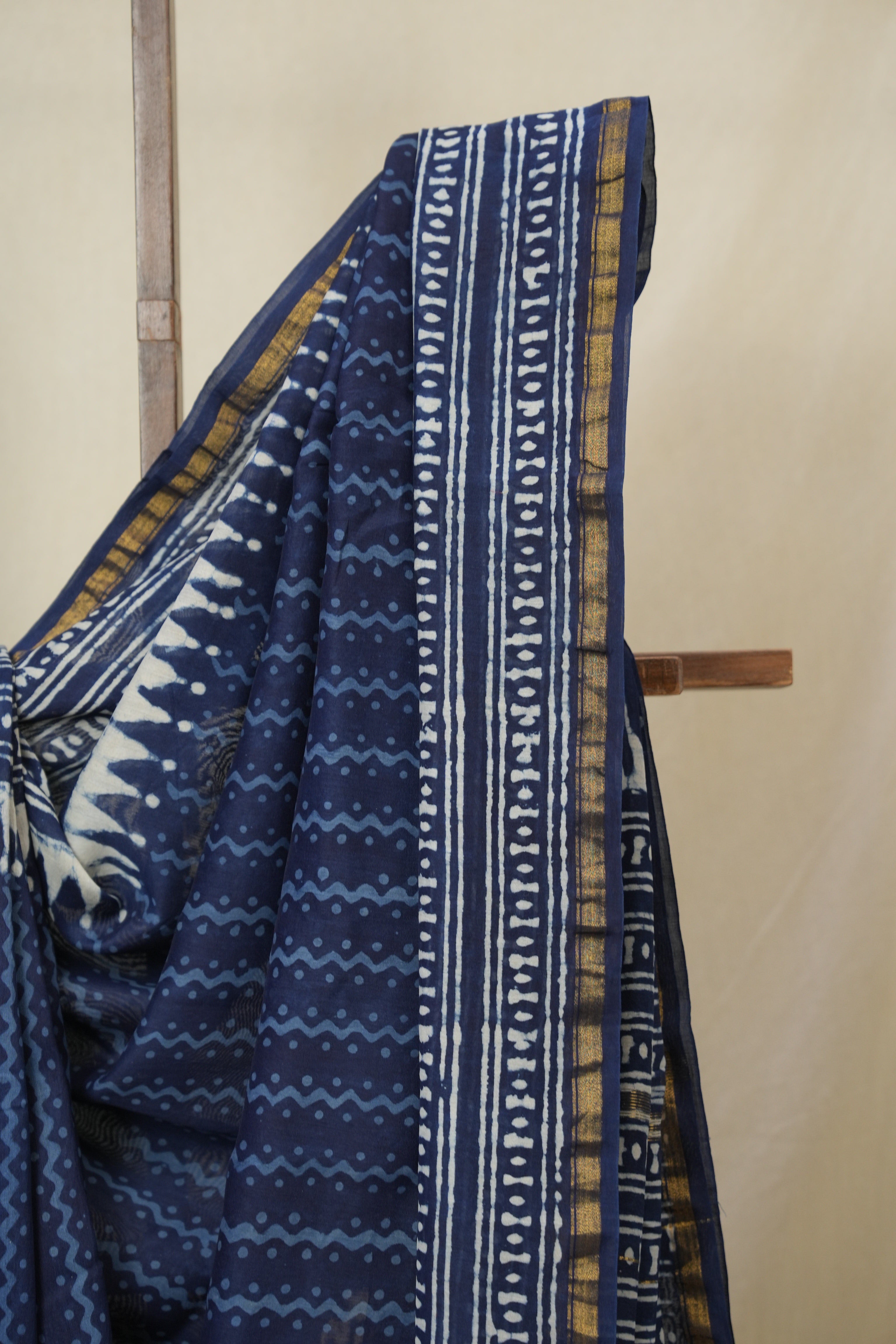 Blue HBP Cotton Silk Saree With Chanderi Border - SRBCSS1623