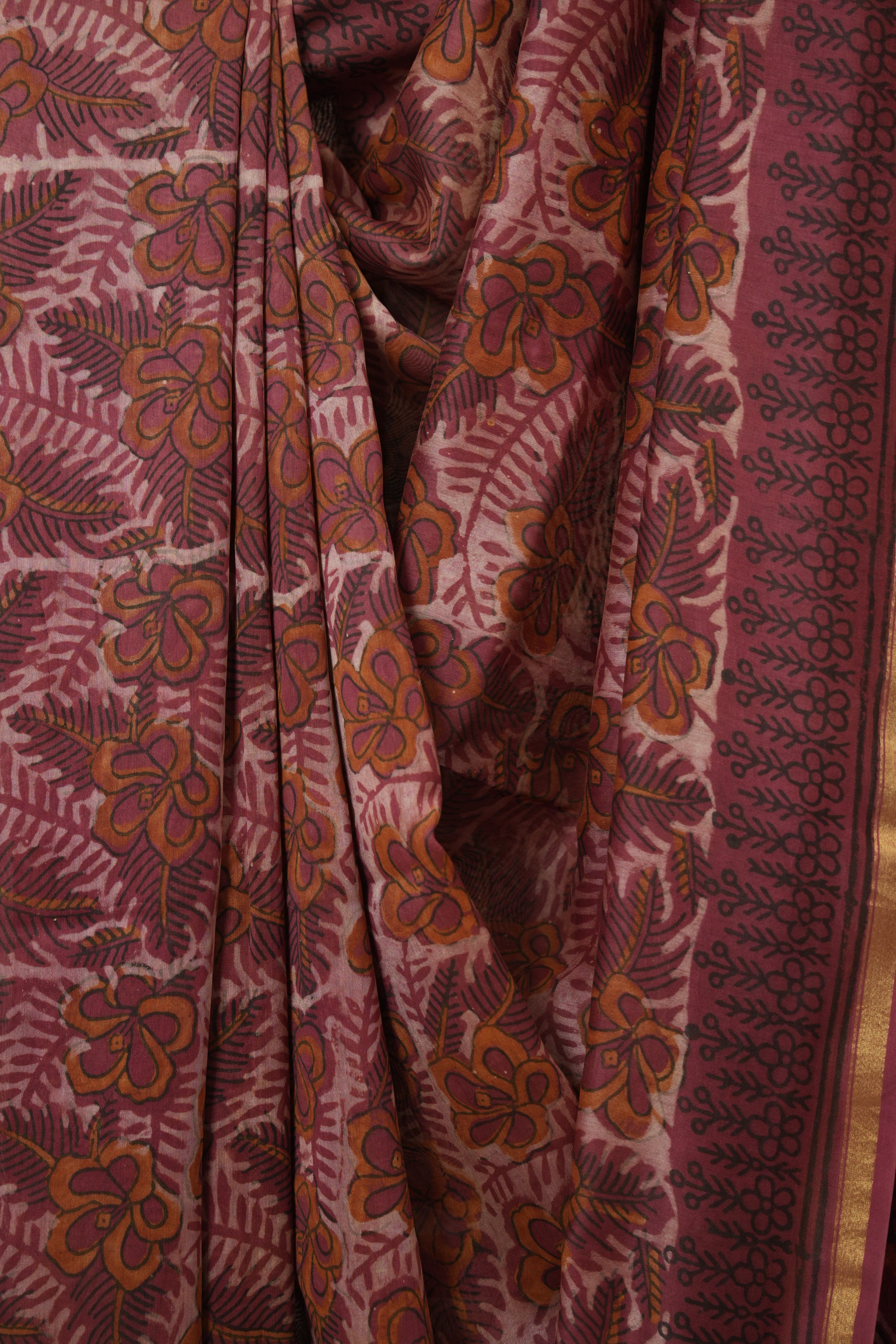 Maroon Cream HBP Cotton Silk Saree With Chanderi Border - SRMCCSS1600