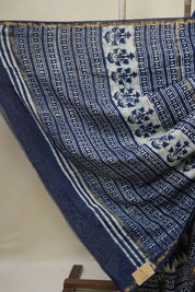 Blue HBP Cotton Silk Saree With Chanderi Border - SRBCSS1623