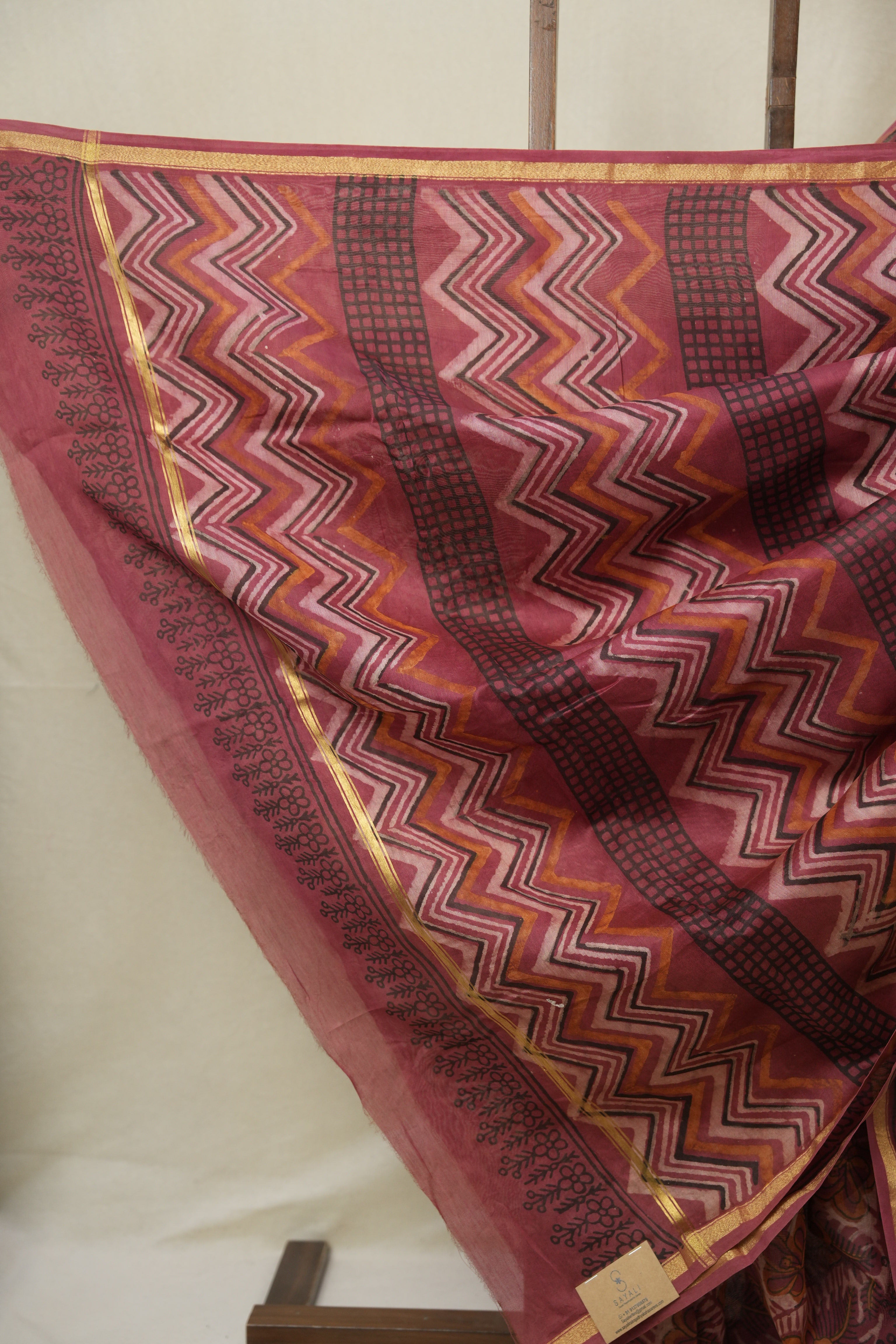 Maroon Cream HBP Cotton Silk Saree With Chanderi Border - SRMCCSS1600