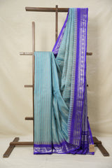 Aqua Blue Gadwal Silk Saree - SRABGSS617