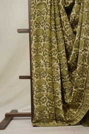 Cream Green HBP Modal Silk Saree - SRCGMSS524