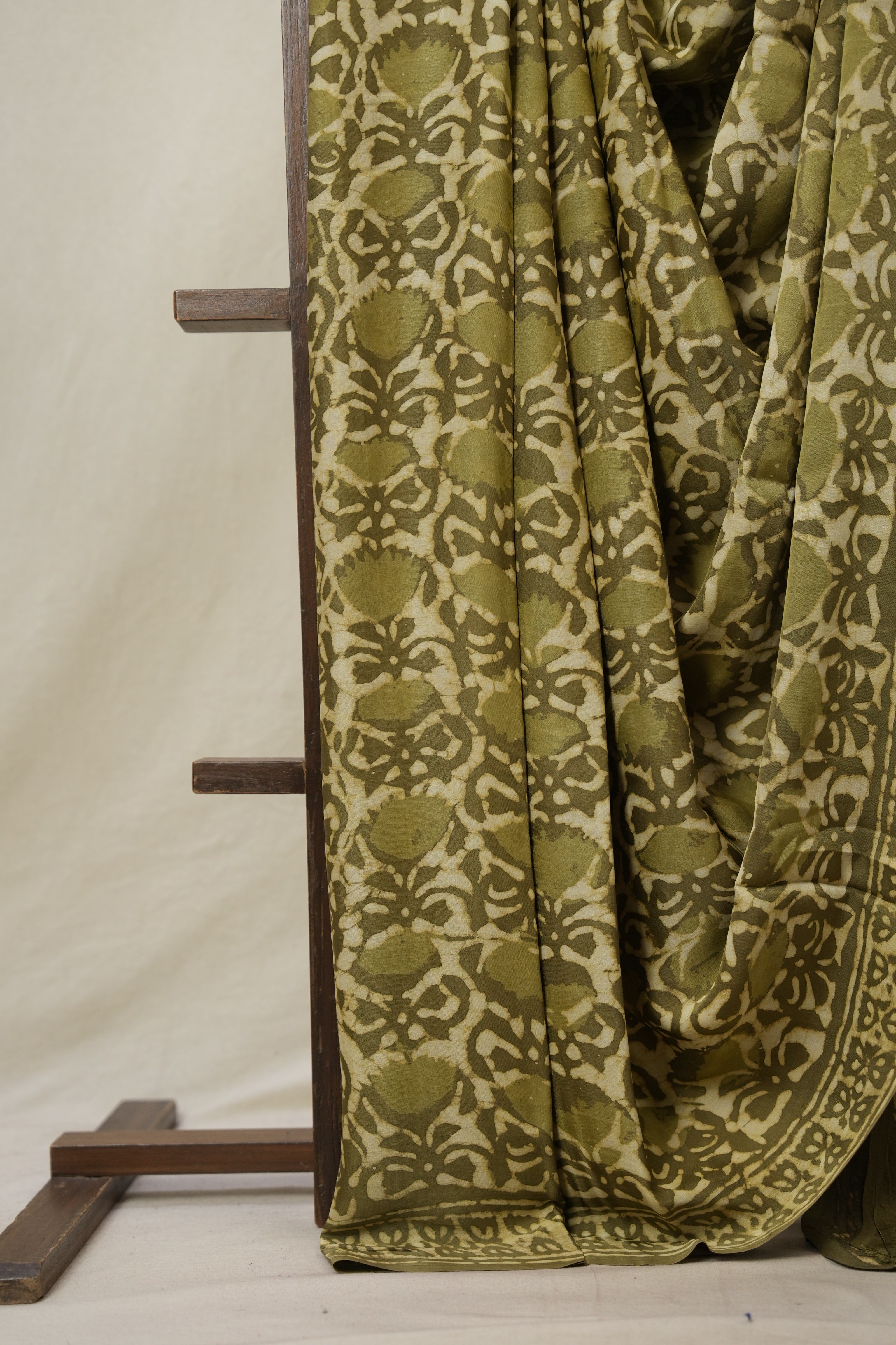 Cream Green HBP Modal Silk Saree - SRCGMSS524