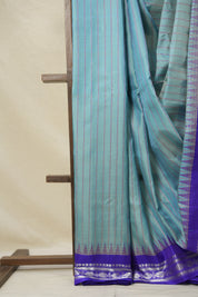 Aqua Blue Gadwal Silk Saree - SRABGSS617