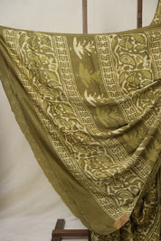 Cream Green HBP Modal Silk Saree - SRCGMSS524