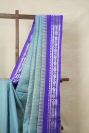 Aqua Blue Gadwal Silk Saree - SRABGSS617