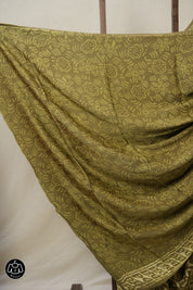 Cream Green HBP Modal Silk Saree - SRCGMSS524