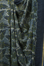 Blue Cream HBP Cotton Silk Saree With Chanderi Border - SRBCCSS1599