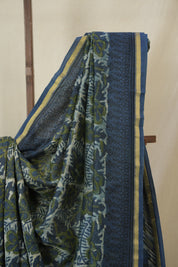 Blue Cream HBP Cotton Silk Saree With Chanderi Border - SRBCCSS1599