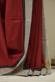 Fade Red HBP Cotton Saree - SRFRCS3466