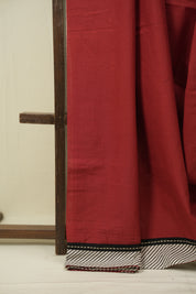 Fade Red HBP Cotton Saree - SRFRCS3466
