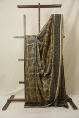 Cream Grey HBP Cotton Silk Saree With Chanderi Border - SRCGCSS1602