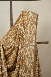 Beige Brown HBP Modal Silk Saree - SRBBMSS523