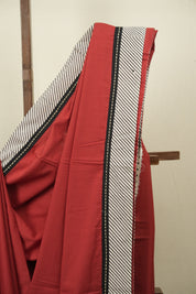 Fade Red HBP Cotton Saree - SRFRCS3466