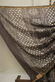 Brown HBP Cotton Silk Saree With Chanderi Border - SRBCSS1625