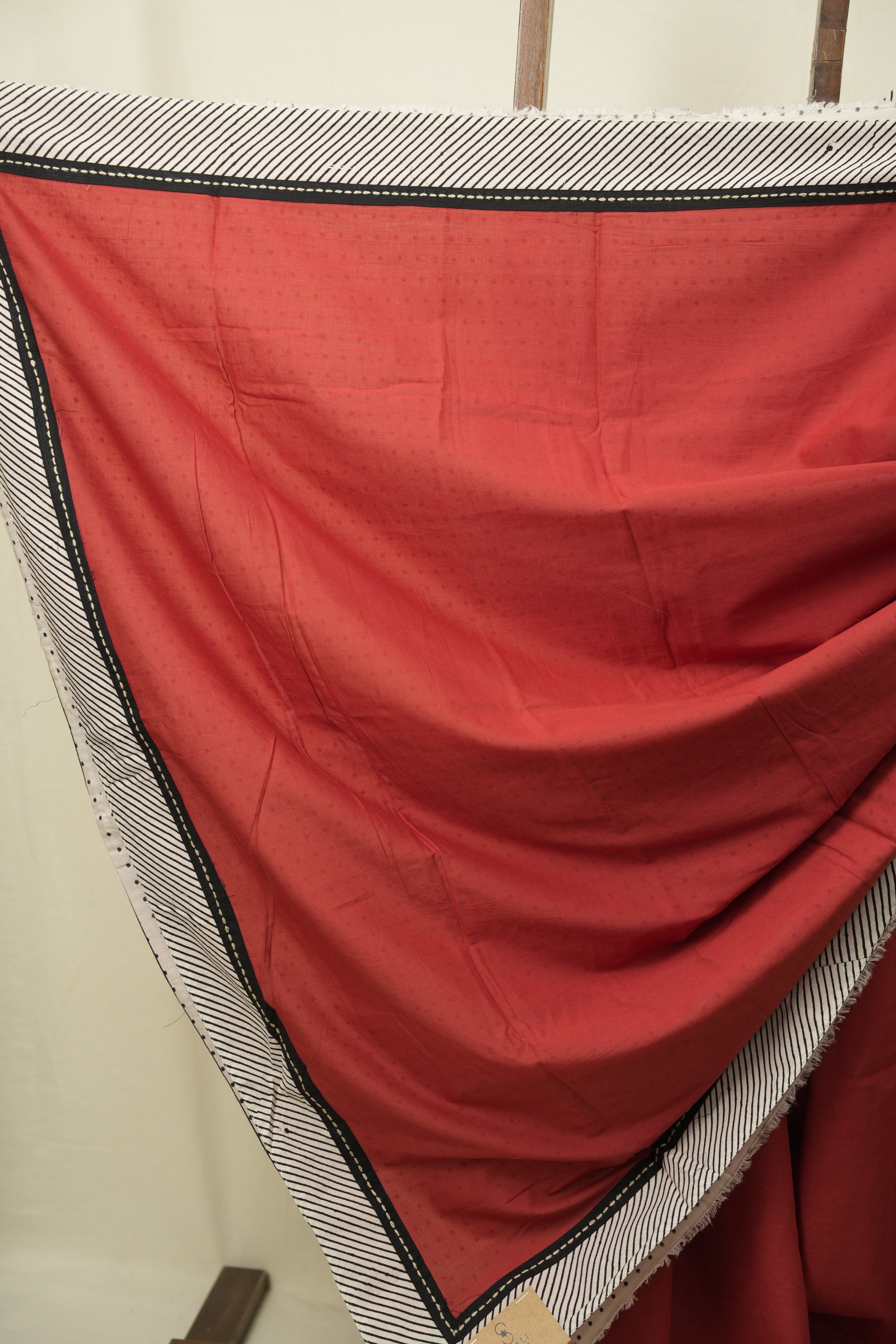 Fade Red HBP Cotton Saree - SRFRCS3466