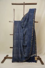 Blue HBP Cotton Silk Saree With Chanderi Border - SRBCSS1620