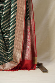 Green Banarasi Silk Saree-SRGBSS384