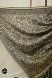Cream Grey HBP Cotton Silk Saree With Chanderi Border - SRCGCSS1602