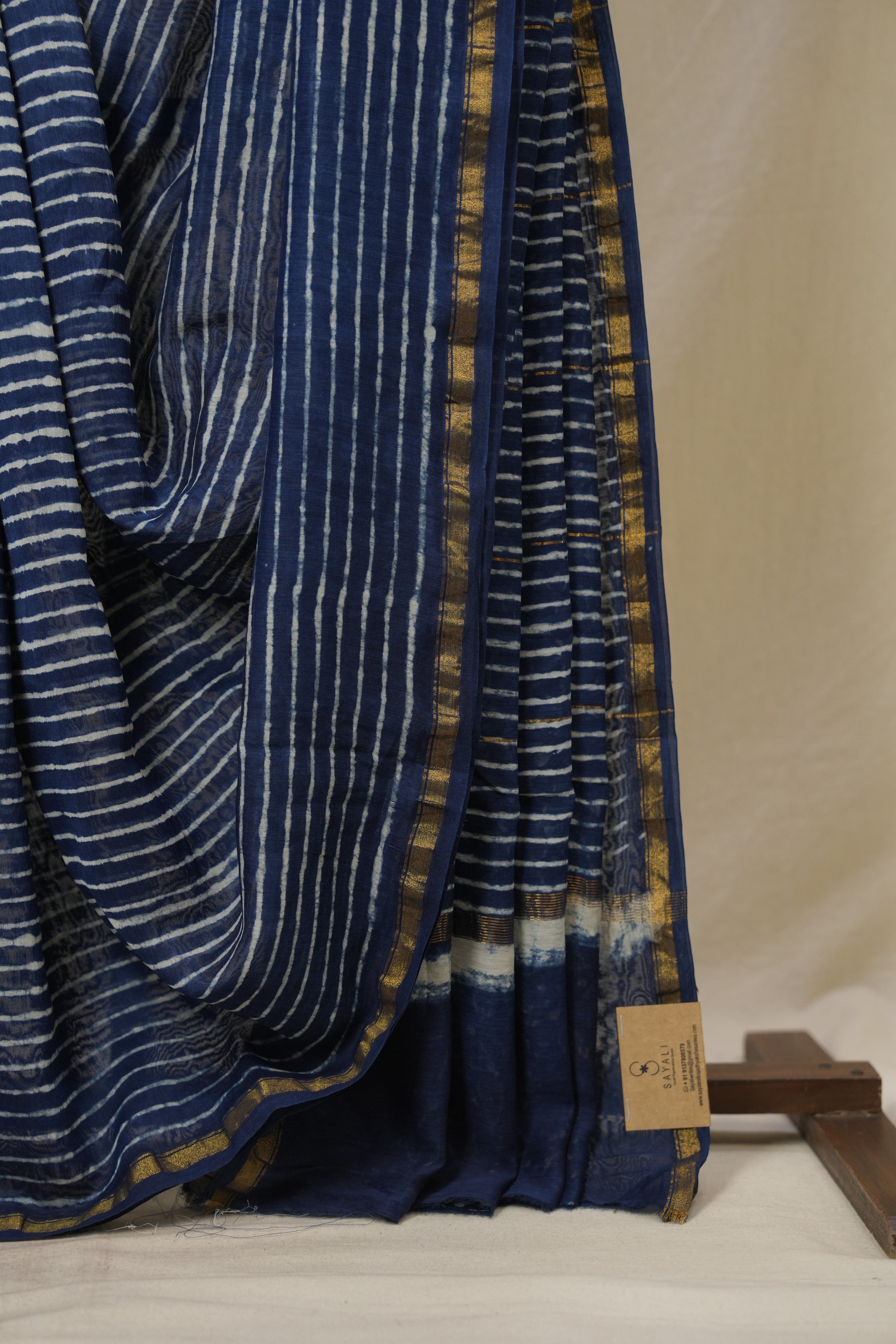 Blue HBP Cotton Silk Saree With Chanderi Border - SRBCSS1620