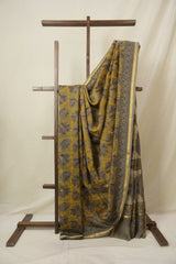 Mustard Yellow HBP Cotton Silk Saree With Chanderi Border - SRMYBCSS1592