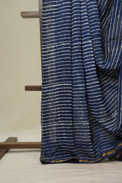 Blue HBP Cotton Silk Saree With Chanderi Border - SRBCSS1620
