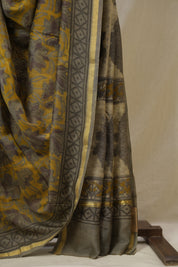 Mustard Yellow HBP Cotton Silk Saree With Chanderi Border - SRMYBCSS1592