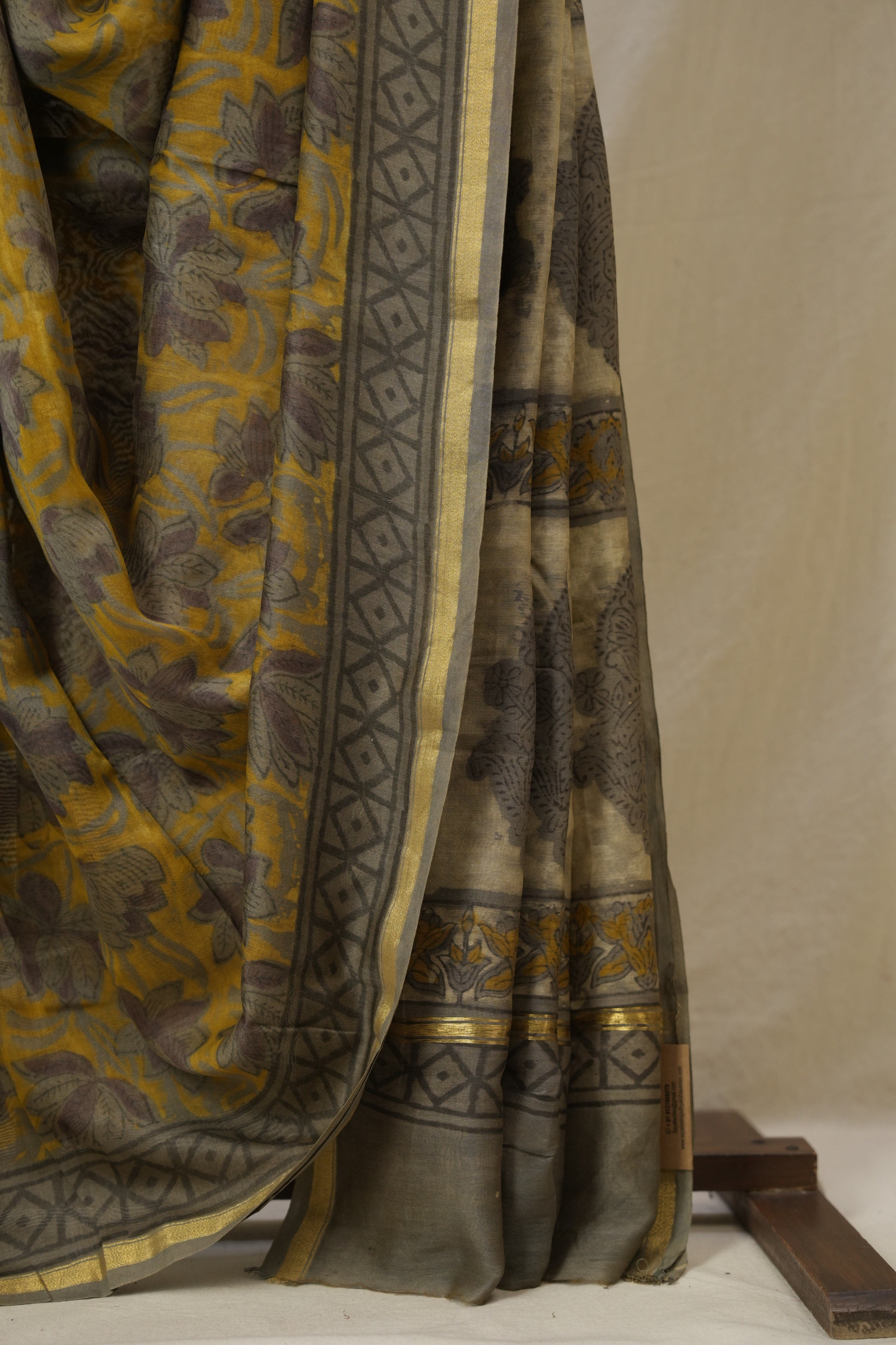 Mustard Yellow HBP Cotton Silk Saree With Chanderi Border - SRMYBCSS1592
