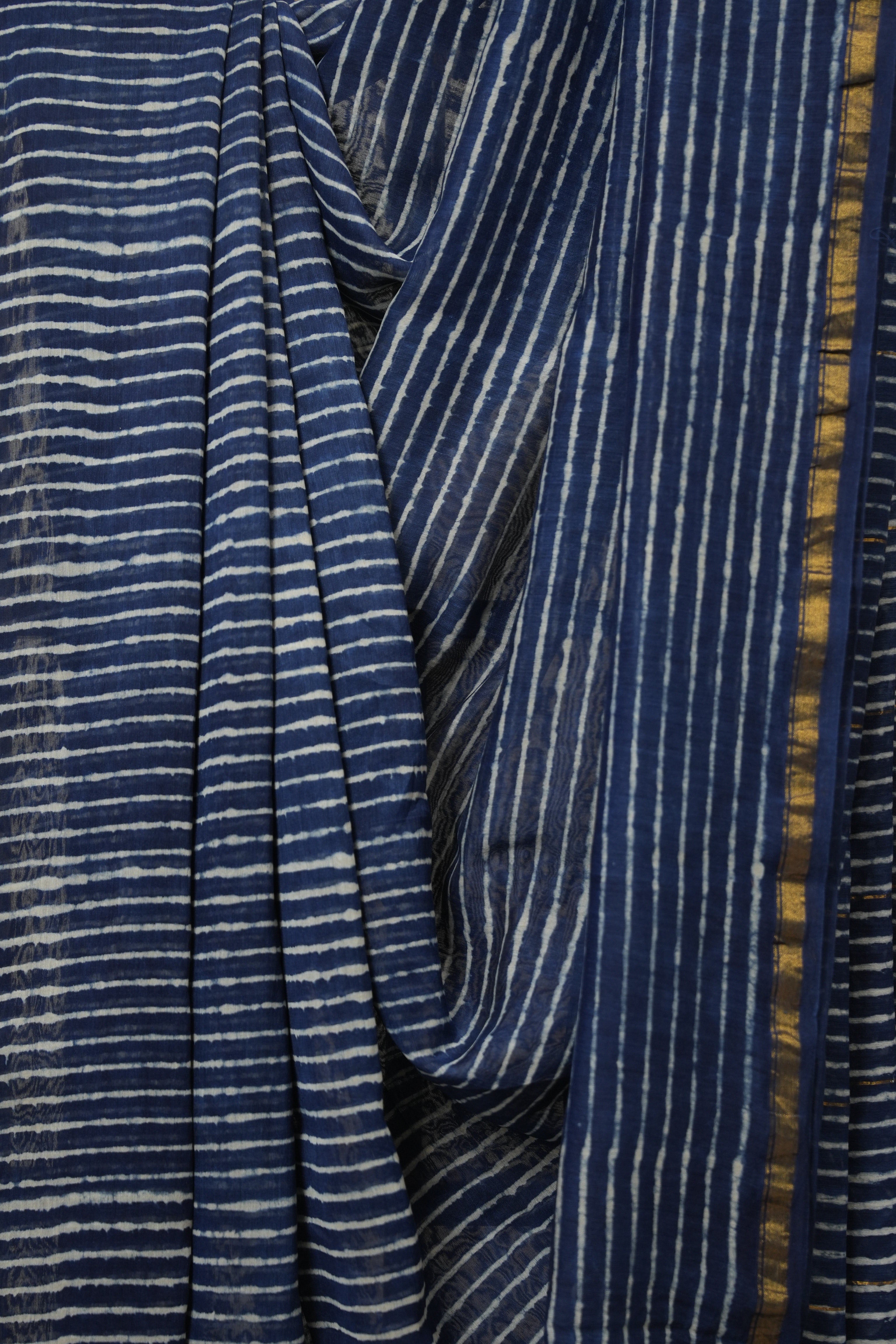 Blue HBP Cotton Silk Saree With Chanderi Border - SRBCSS1620
