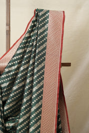 Green Banarasi Silk Saree-SRGBSS384