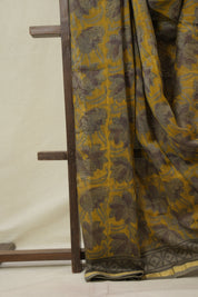 Mustard Yellow HBP Cotton Silk Saree With Chanderi Border - SRMYBCSS1592