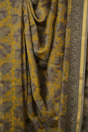 Mustard Yellow HBP Cotton Silk Saree With Chanderi Border - SRMYBCSS1592