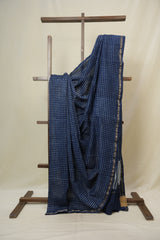 Blue HBP Cotton Silk Saree With Chanderi Border - SRBCSS1657