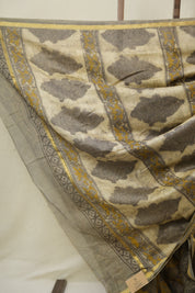 Mustard Yellow HBP Cotton Silk Saree With Chanderi Border - SRMYBCSS1592