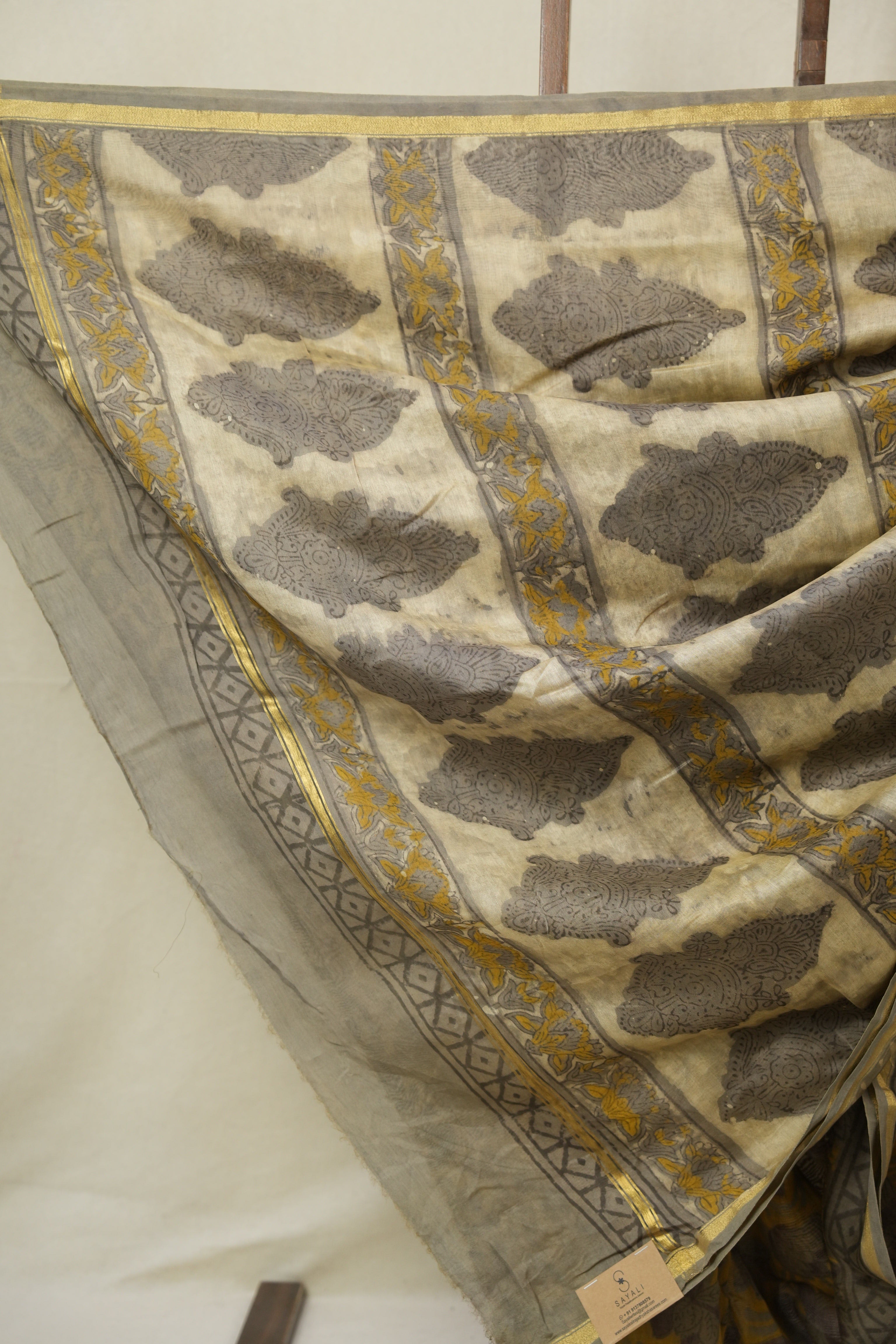 Mustard Yellow HBP Cotton Silk Saree With Chanderi Border - SRMYBCSS1592