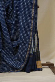 Blue HBP Cotton Silk Saree With Chanderi Border - SRBCSS1657