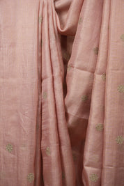 Baby Pink Machine Embroidered Tussar Silk Saree - SRBPMETSS1559